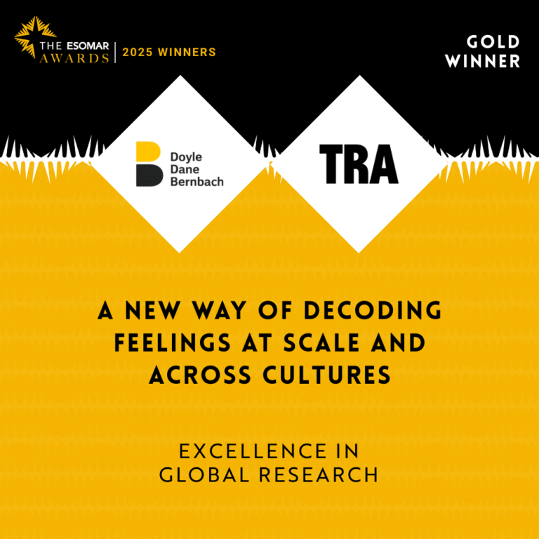 TRA wins Gold at the prestigious Esomar Awards