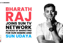 BHARATH RAJ JOINS SUN TV NETWORK AS HEAD OF MARKETING FOR SUN GEMINI AND SUN UDAYA